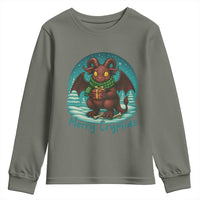 Jersey Devil Youth Sweatshirt Merry Cryptidmas Funny Christmas Gift - Wonder Print Shop