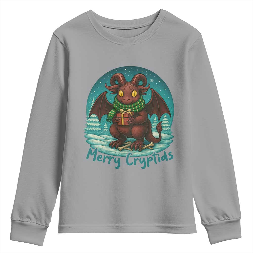Jersey Devil Youth Sweatshirt Merry Cryptidmas Funny Christmas Gift - Wonder Print Shop