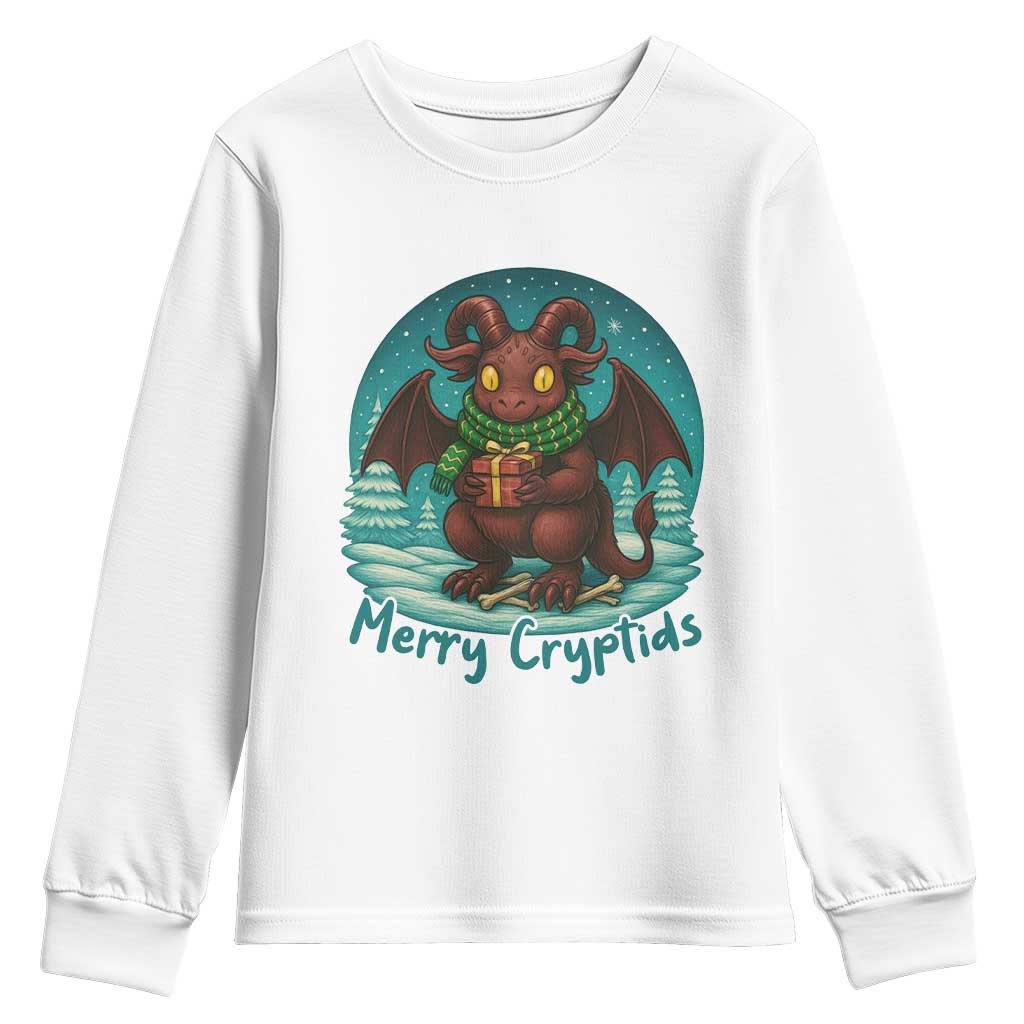 Jersey Devil Youth Sweatshirt Merry Cryptidmas Funny Christmas Gift - Wonder Print Shop