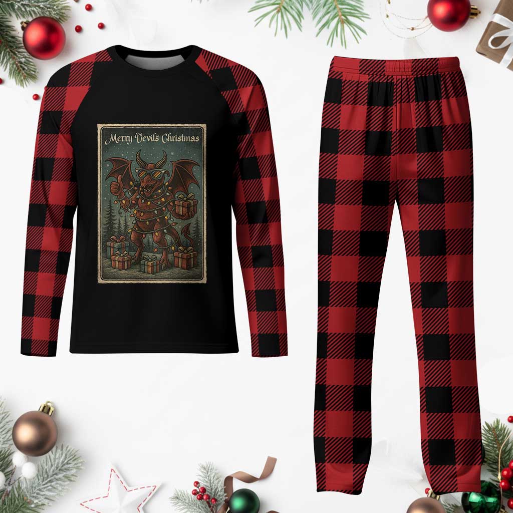 Jersey Devil Merry Devils Xmas Gift Plaid Pajama Set - Wonder Print Shop