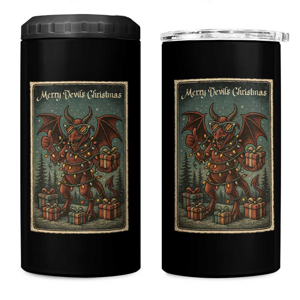 Jersey Devil Merry Devils Christmas Gift 4 in 1 Can Cooler Tumbler