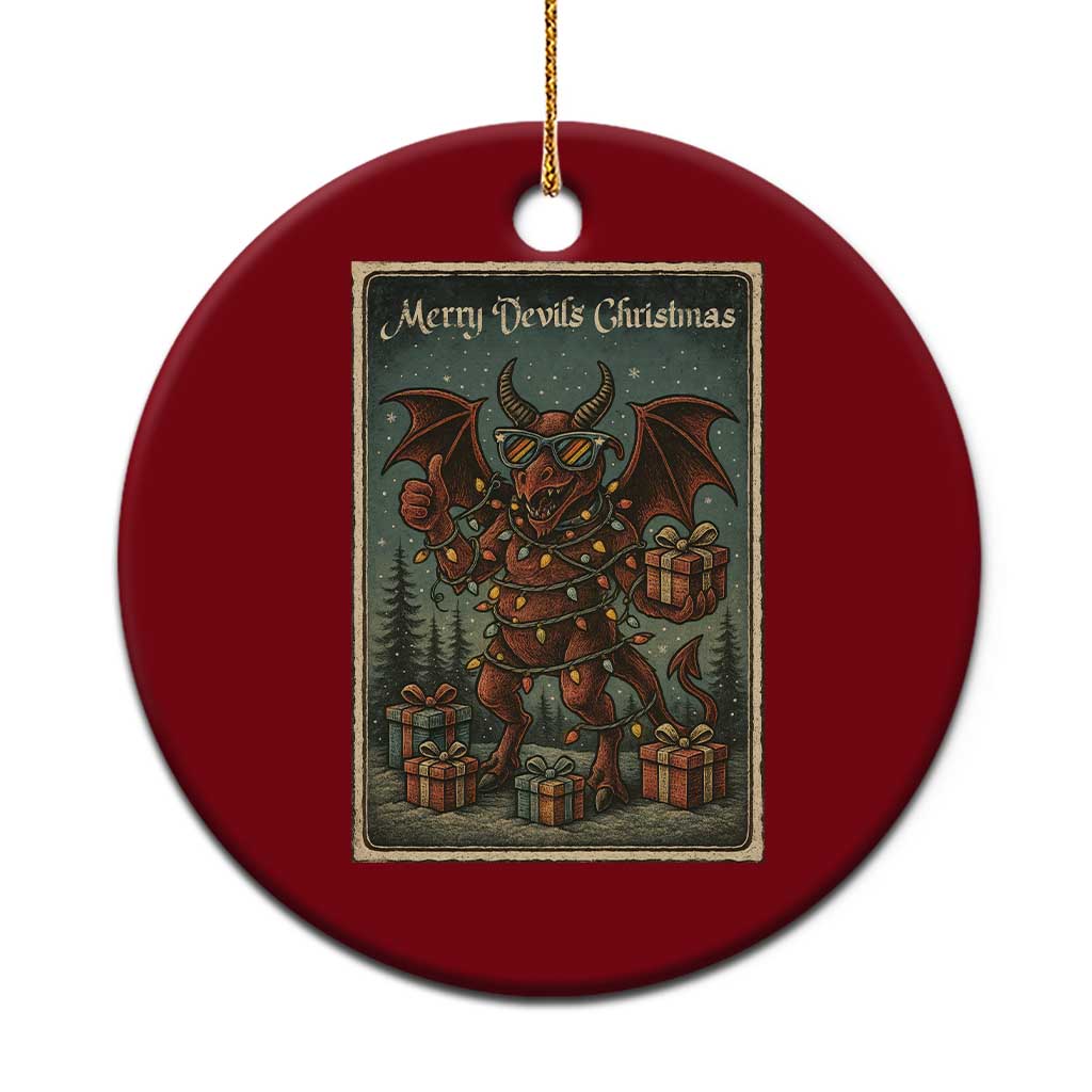 Jersey Devil Merry Devils Xmas Gift Ceramic Ornament - Wonder Print Shop