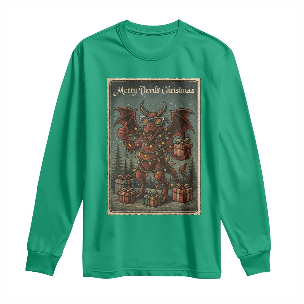 Jersey Devil Merry Devils Christmas Gift Long Sleeve Shirt - Wonder Print Shop