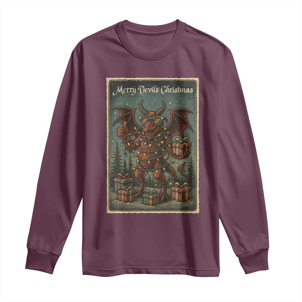 Jersey Devil Merry Devils Christmas Gift Long Sleeve Shirt - Wonder Print Shop