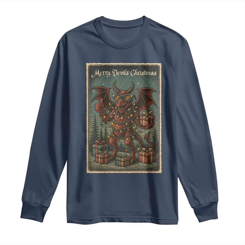 Jersey Devil Merry Devils Christmas Gift Long Sleeve Shirt - Wonder Print Shop
