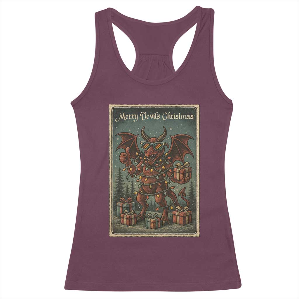 Jersey Devil Merry Devils Christmas Gift Racerback Tank Top - Wonder Print Shop