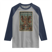 Jersey Devil Merry Devils Christmas Gift Raglan Shirt - Wonder Print Shop