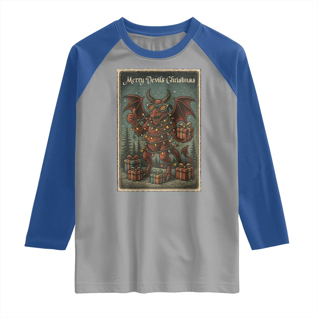 Jersey Devil Merry Devils Christmas Gift Raglan Shirt - Wonder Print Shop