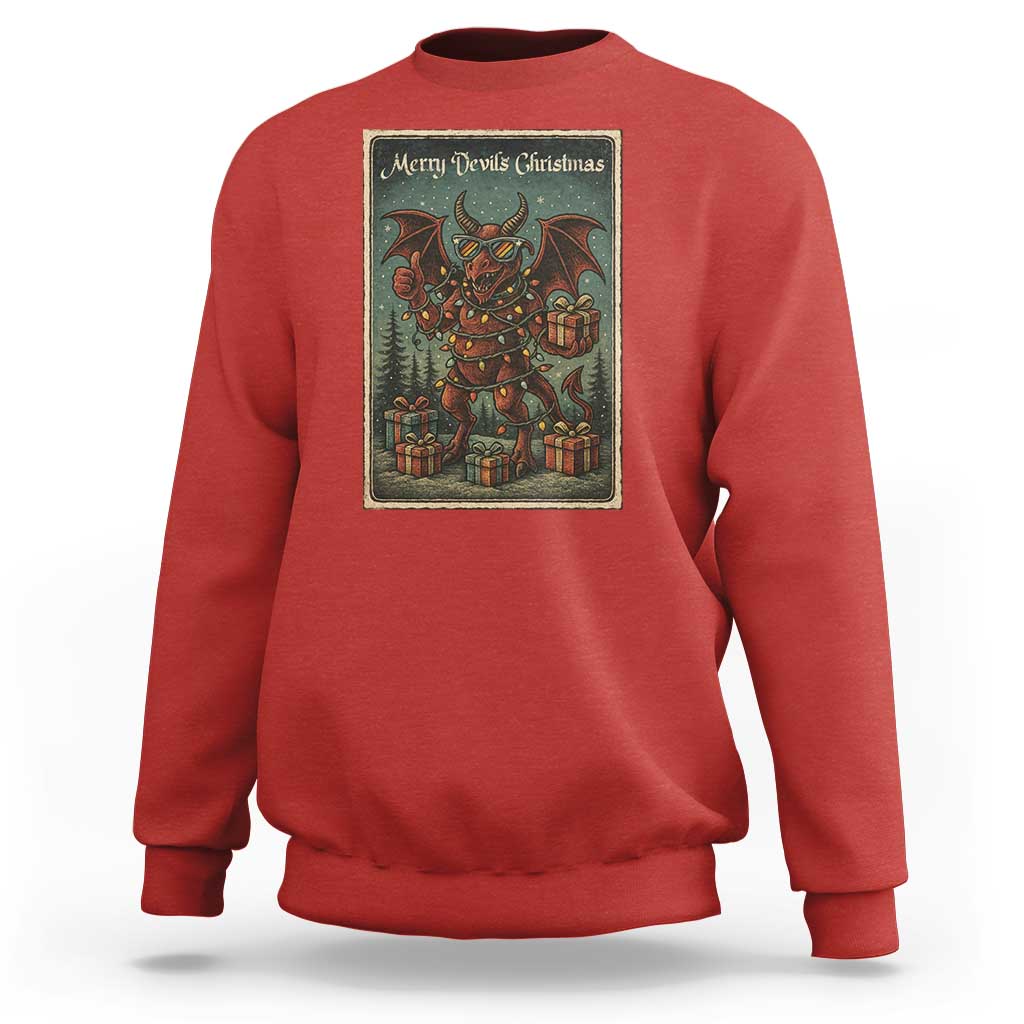 Jersey Devil Merry Devils Christmas Gift Sweatshirt - Wonder Print Shop