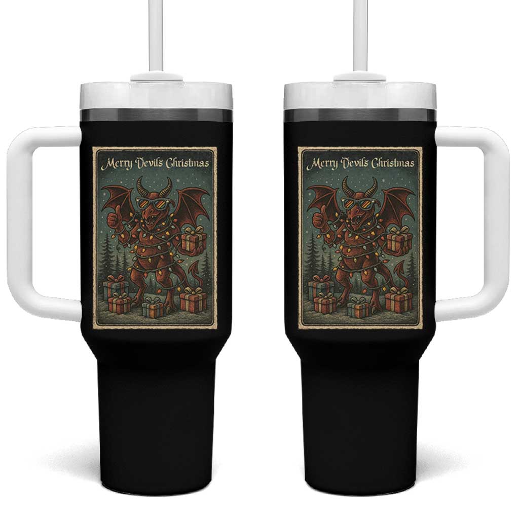 Jersey Devil Merry Devils Christmas Gift Tumbler With Handle