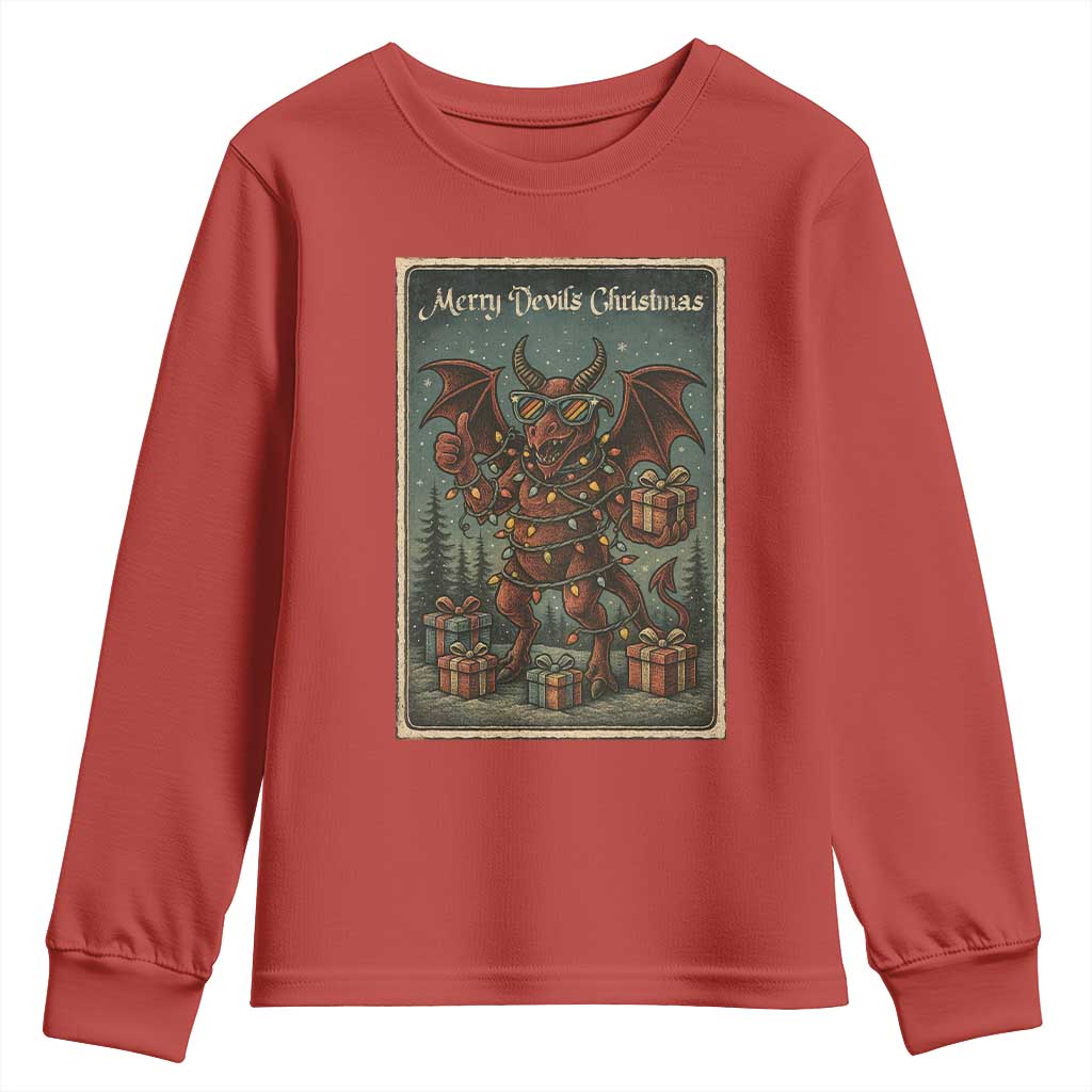 Jersey Devil Merry Devils Christmas Gift Youth Sweatshirt - Wonder Print Shop