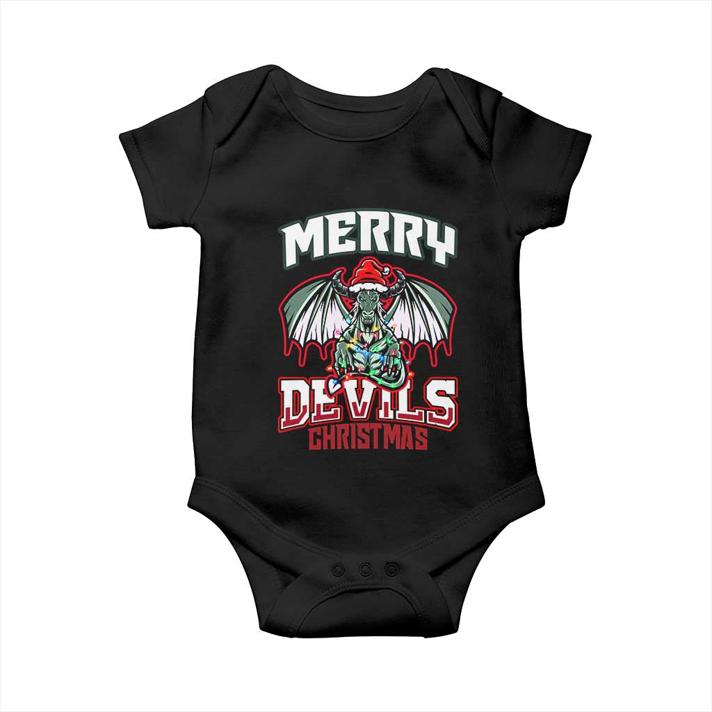 Jersey Devil Baby Onesie Merry Devils Christmas Cryptid Gift - Wonder Print Shop
