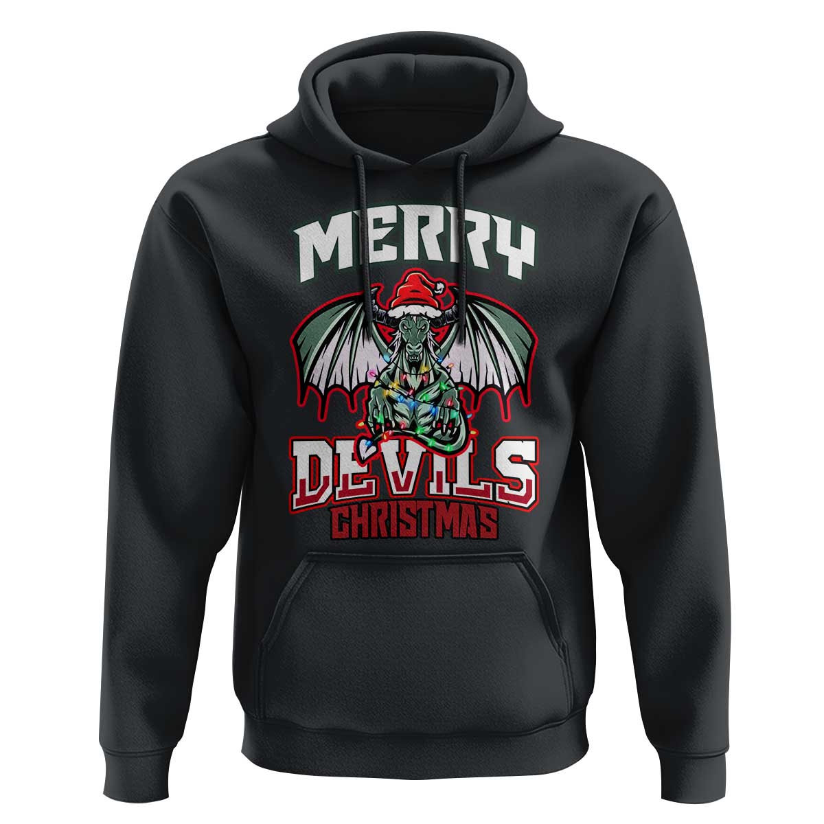 Jersey Devil Hoodie Merry Devils Christmas Cryptid Gift - Wonder Print Shop