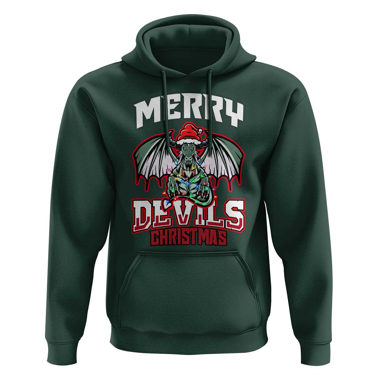 Jersey Devil Hoodie Merry Devils Christmas Cryptid Gift - Wonder Print Shop