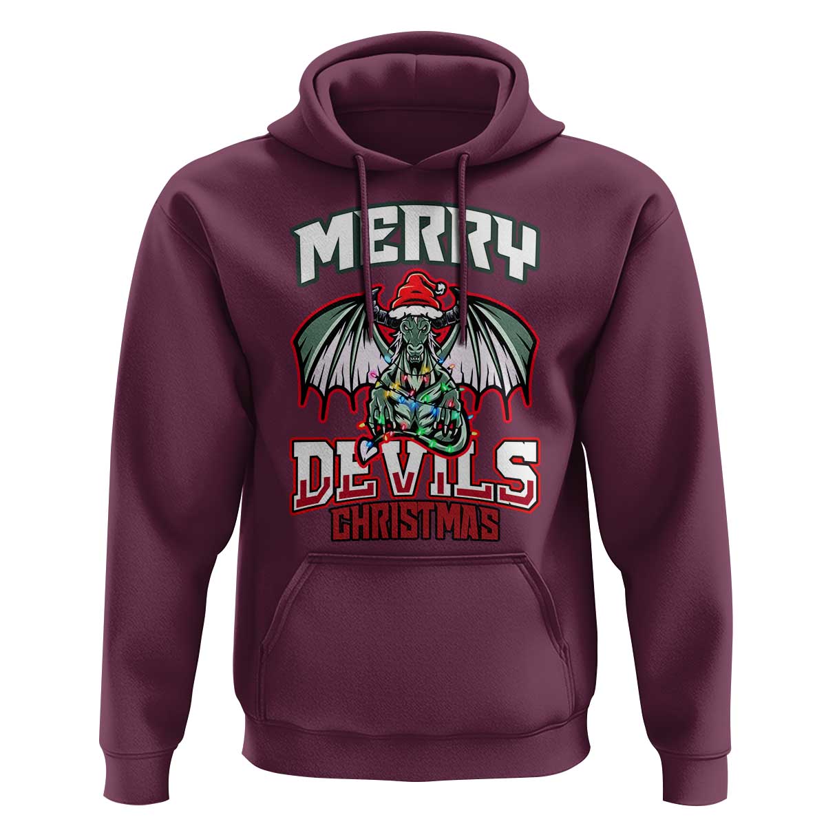 Jersey Devil Hoodie Merry Devils Christmas Cryptid Gift - Wonder Print Shop