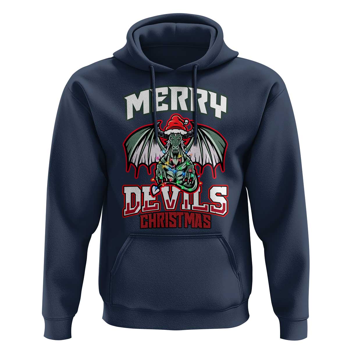 Jersey Devil Hoodie Merry Devils Christmas Cryptid Gift - Wonder Print Shop