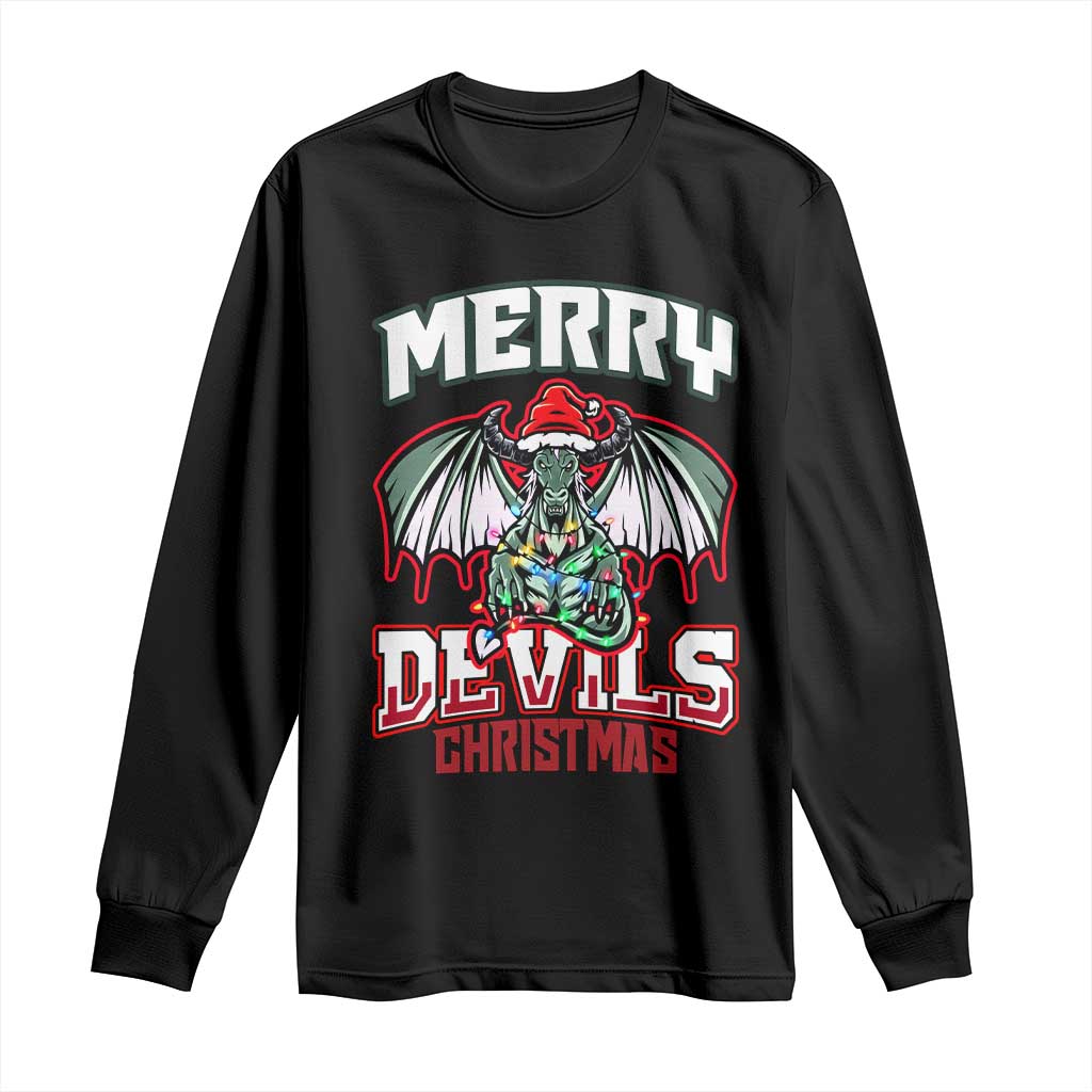 Jersey Devil Long Sleeve Shirt Merry Devils Christmas Cryptid Gift - Wonder Print Shop