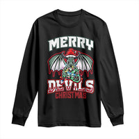 Jersey Devil Long Sleeve Shirt Merry Devils Christmas Cryptid Gift - Wonder Print Shop