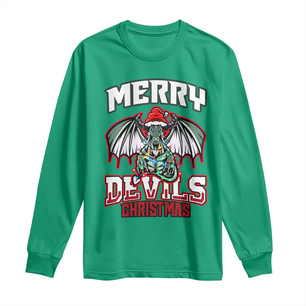 Jersey Devil Long Sleeve Shirt Merry Devils Christmas Cryptid Gift - Wonder Print Shop