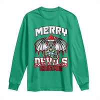 Jersey Devil Long Sleeve Shirt Merry Devils Christmas Cryptid Gift - Wonder Print Shop