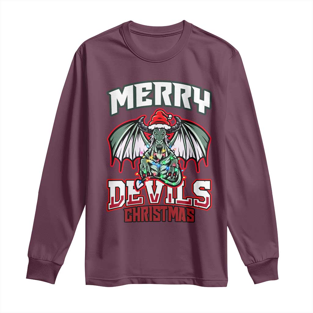 Jersey Devil Long Sleeve Shirt Merry Devils Christmas Cryptid Gift - Wonder Print Shop