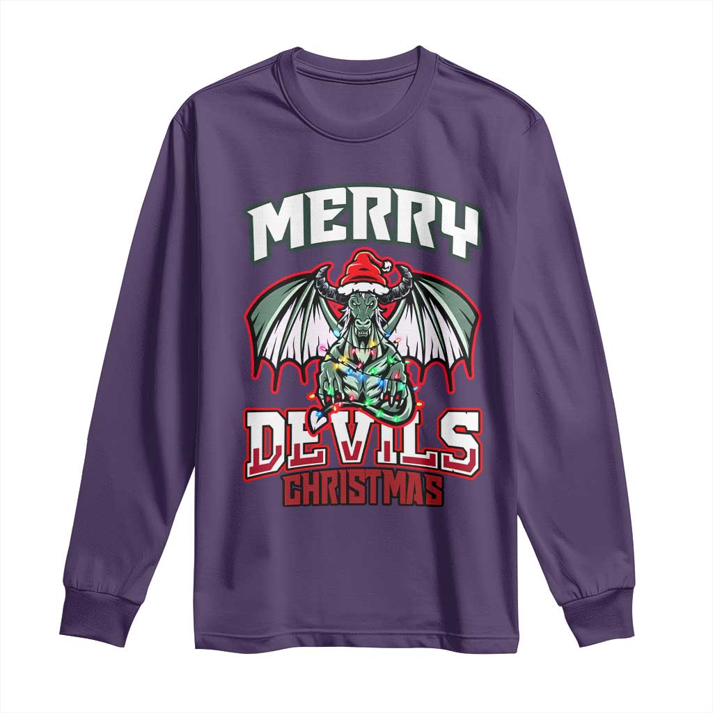 Jersey Devil Long Sleeve Shirt Merry Devils Christmas Cryptid Gift - Wonder Print Shop
