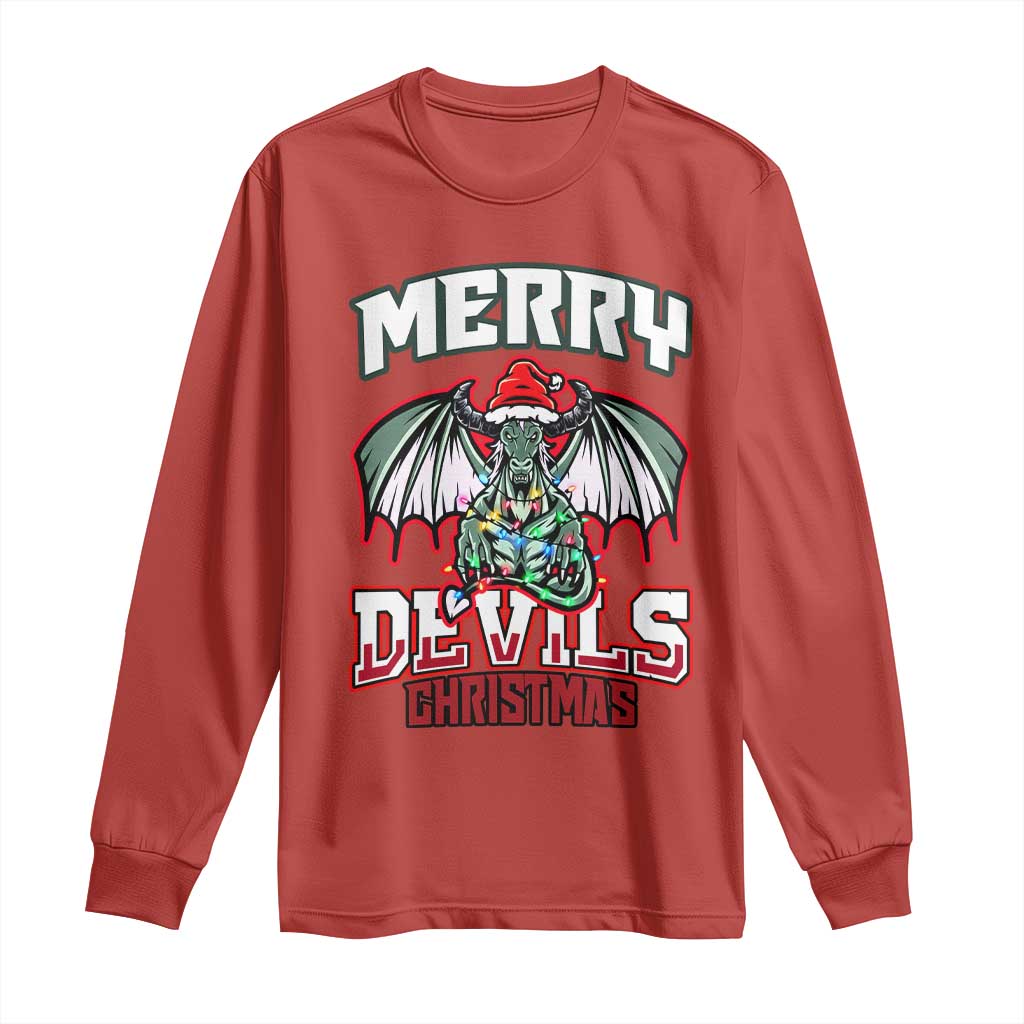 Jersey Devil Long Sleeve Shirt Merry Devils Christmas Cryptid Gift - Wonder Print Shop