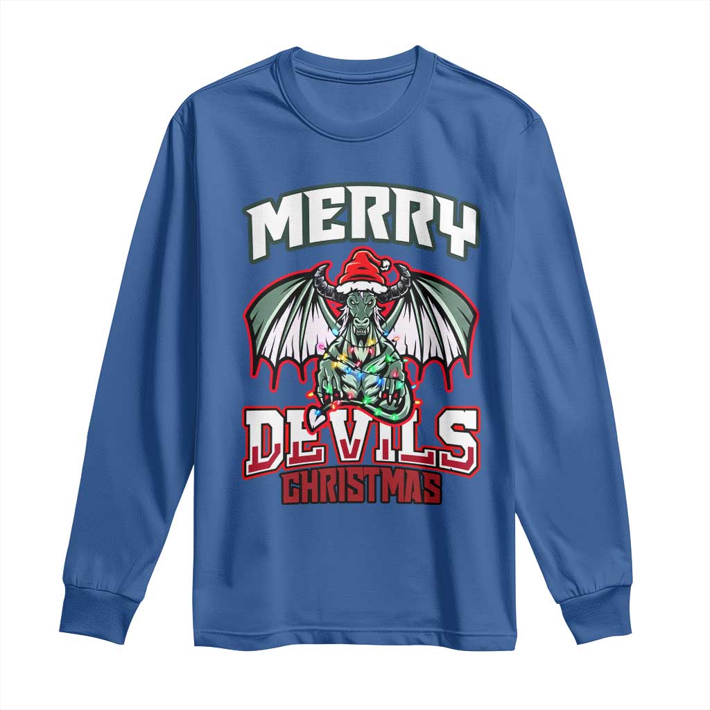 Jersey Devil Long Sleeve Shirt Merry Devils Christmas Cryptid Gift - Wonder Print Shop