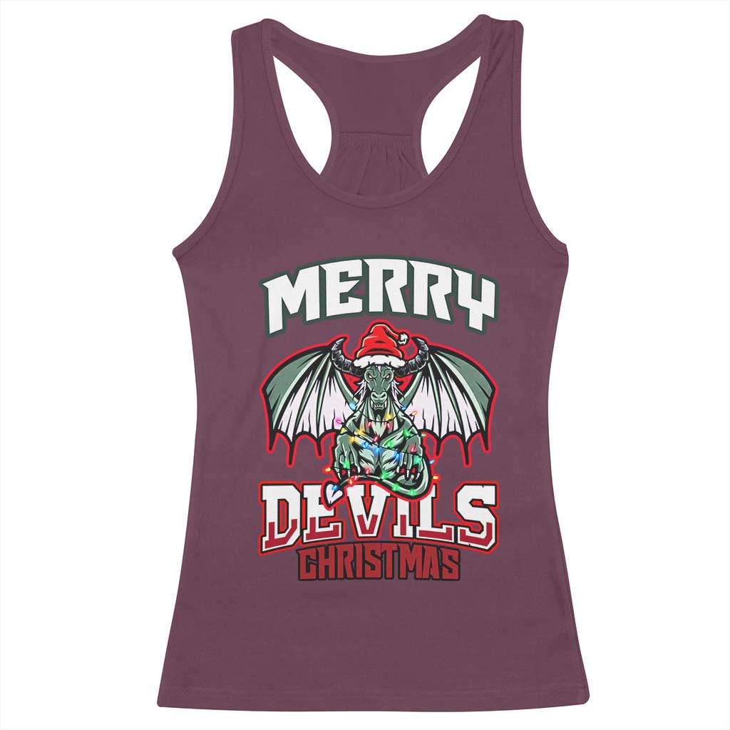 Jersey Devil Racerback Tank Top Merry Devils Christmas Cryptid Gift - Wonder Print Shop