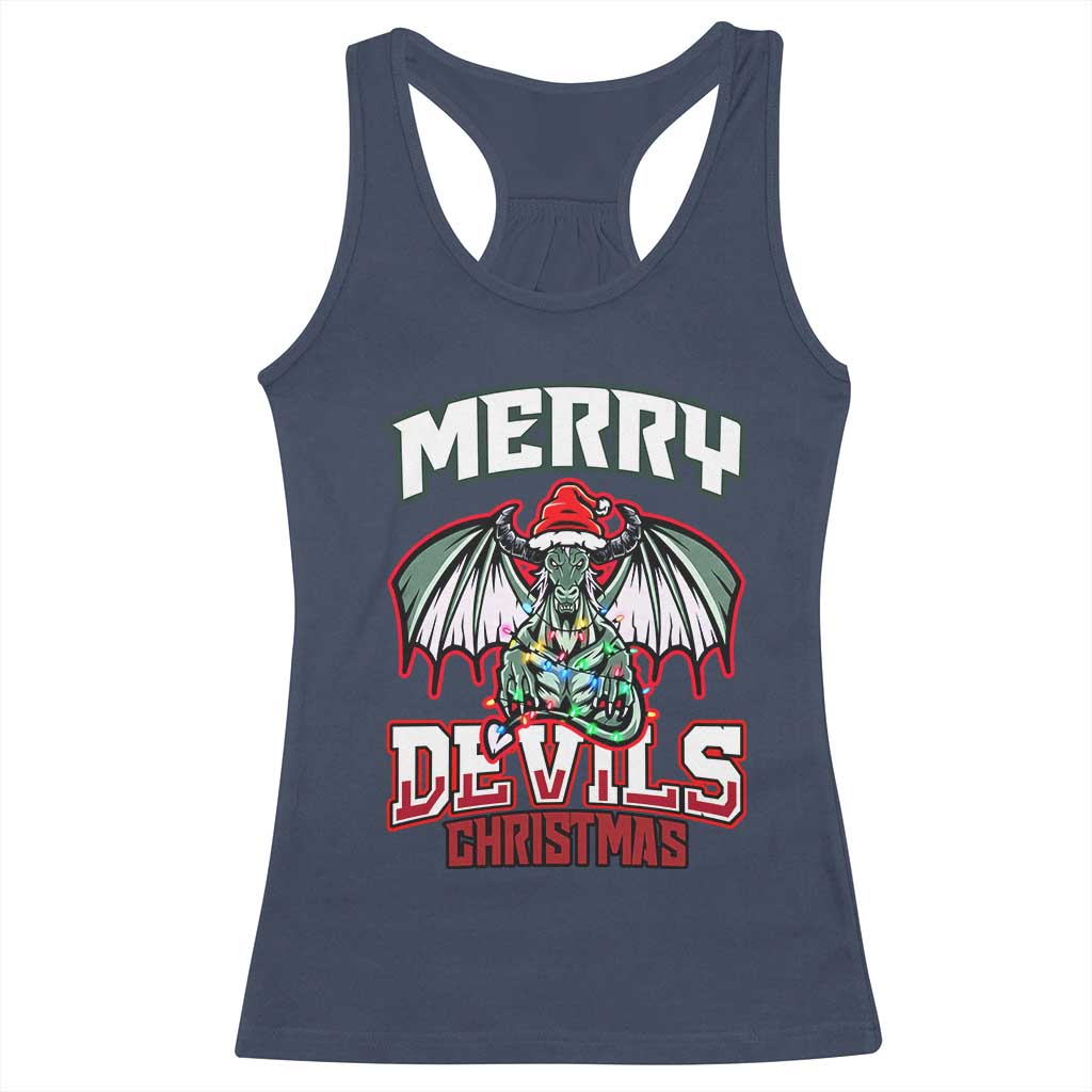 Jersey Devil Racerback Tank Top Merry Devils Christmas Cryptid Gift - Wonder Print Shop