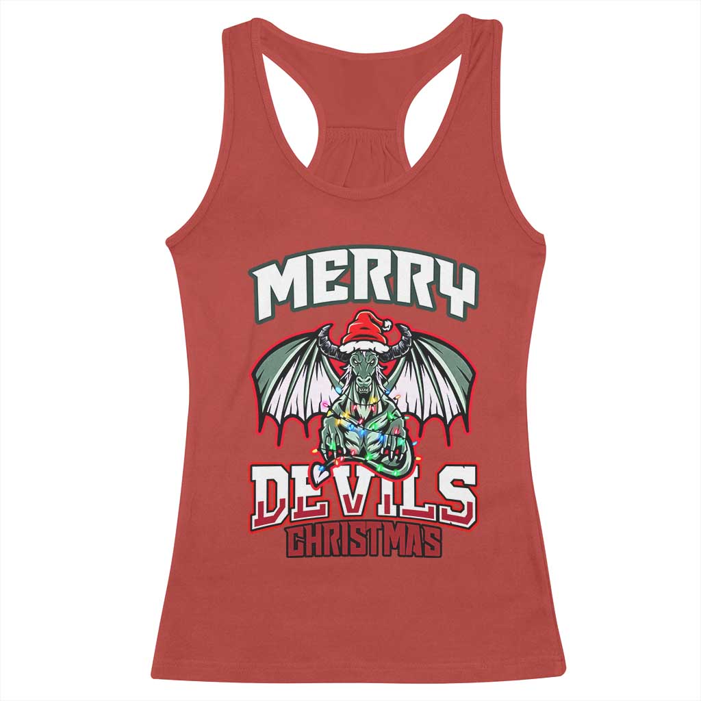 Jersey Devil Racerback Tank Top Merry Devils Christmas Cryptid Gift - Wonder Print Shop