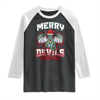 Jersey Devil Raglan Shirt Merry Devils Christmas Cryptid Gift - Wonder Print Shop