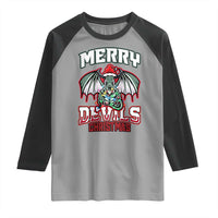 Jersey Devil Raglan Shirt Merry Devils Christmas Cryptid Gift - Wonder Print Shop