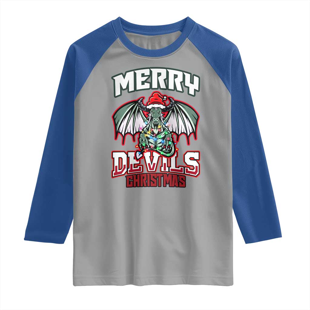 Jersey Devil Raglan Shirt Merry Devils Christmas Cryptid Gift - Wonder Print Shop