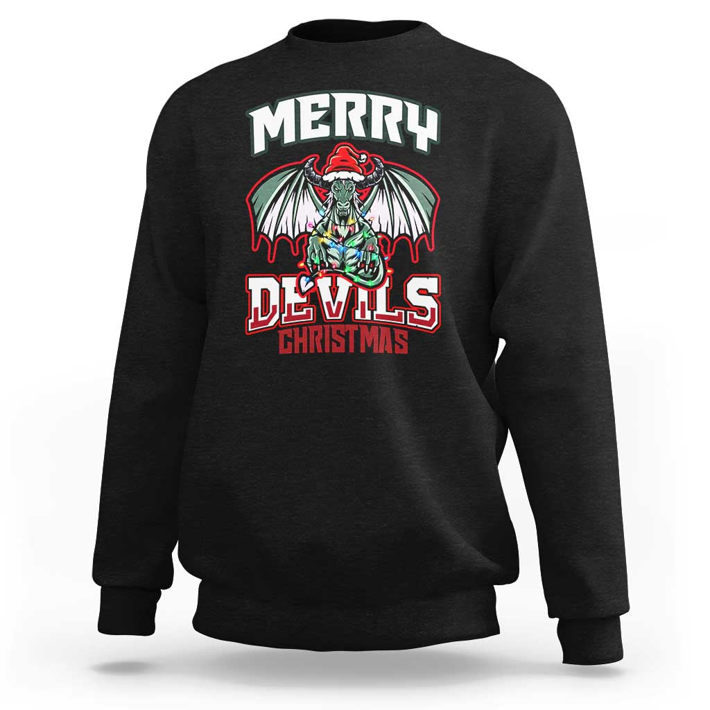 Jersey Devil Sweatshirt Merry Devils Christmas Cryptid Gift - Wonder Print Shop