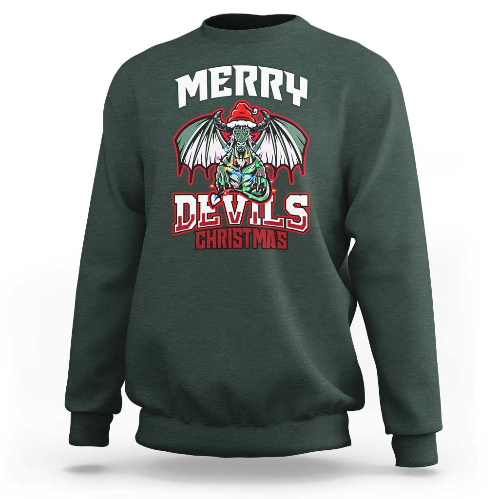 Jersey Devil Sweatshirt Merry Devils Christmas Cryptid Gift - Wonder Print Shop