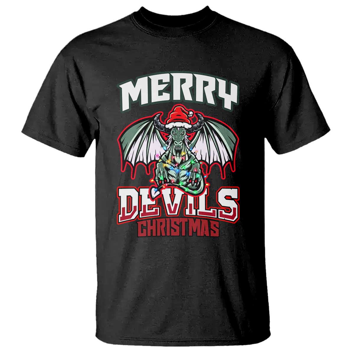 Jersey Devil T Shirt Merry Devils Christmas Cryptid Gift - Wonder Print Shop