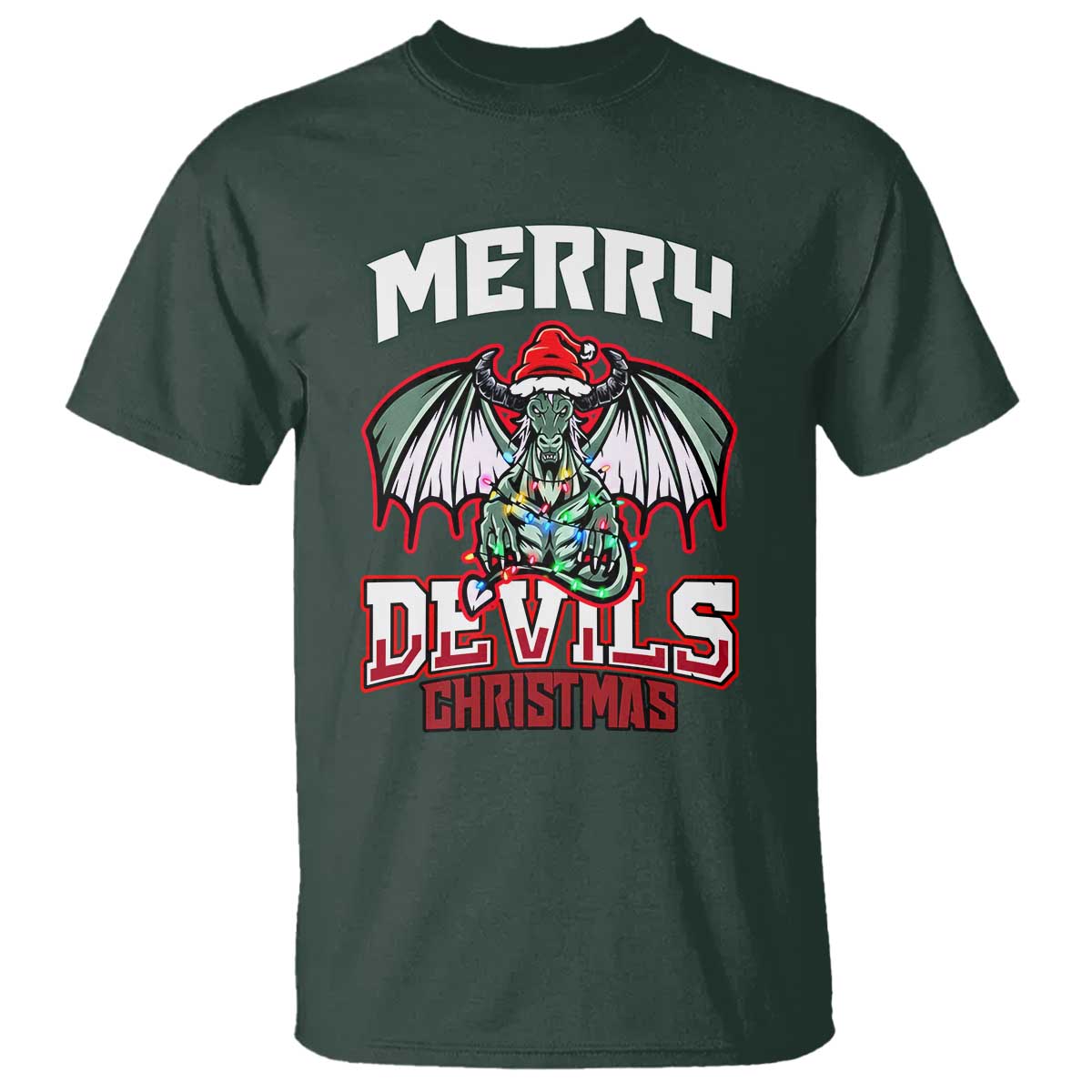 Jersey Devil T Shirt Merry Devils Christmas Cryptid Gift - Wonder Print Shop