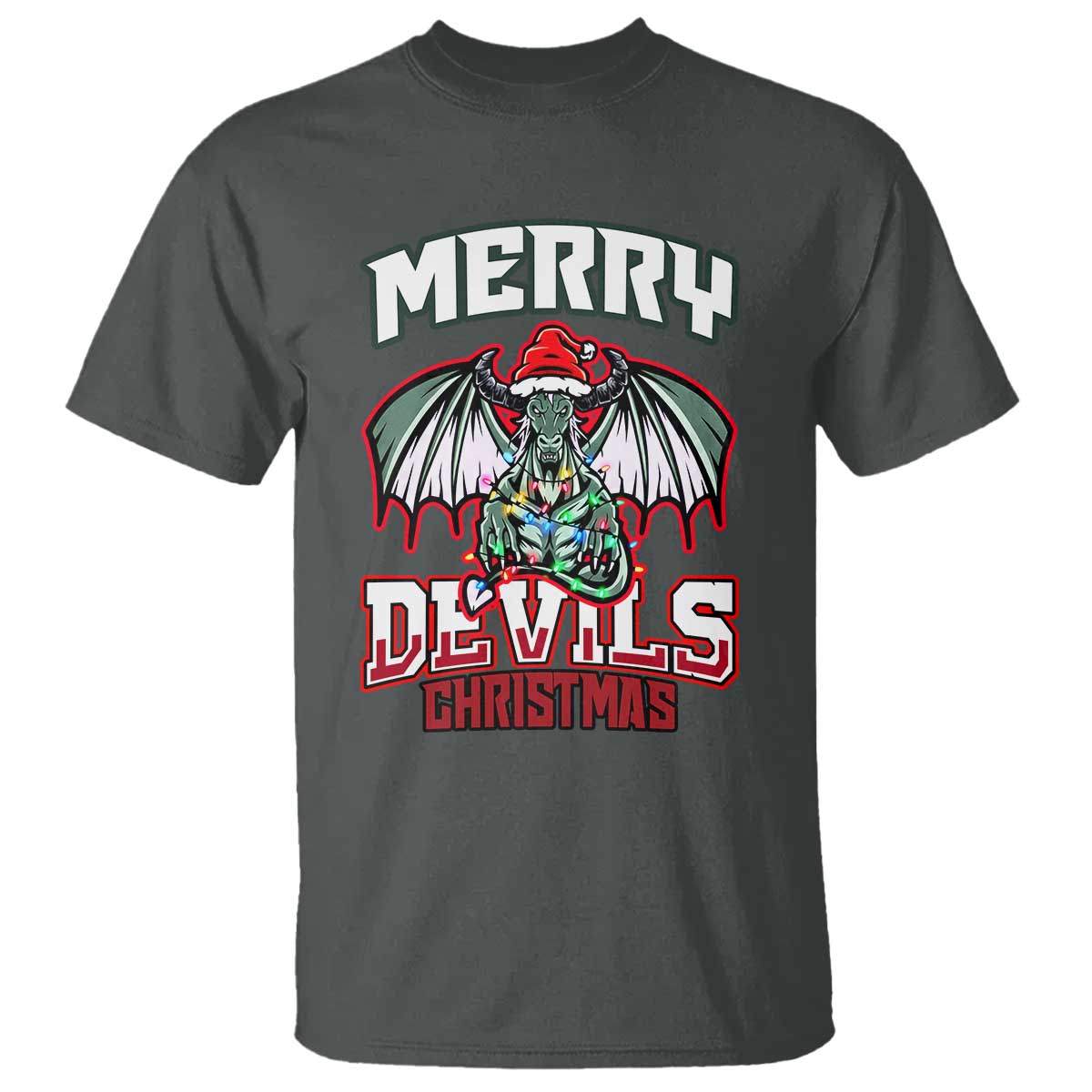 Jersey Devil T Shirt Merry Devils Christmas Cryptid Gift - Wonder Print Shop