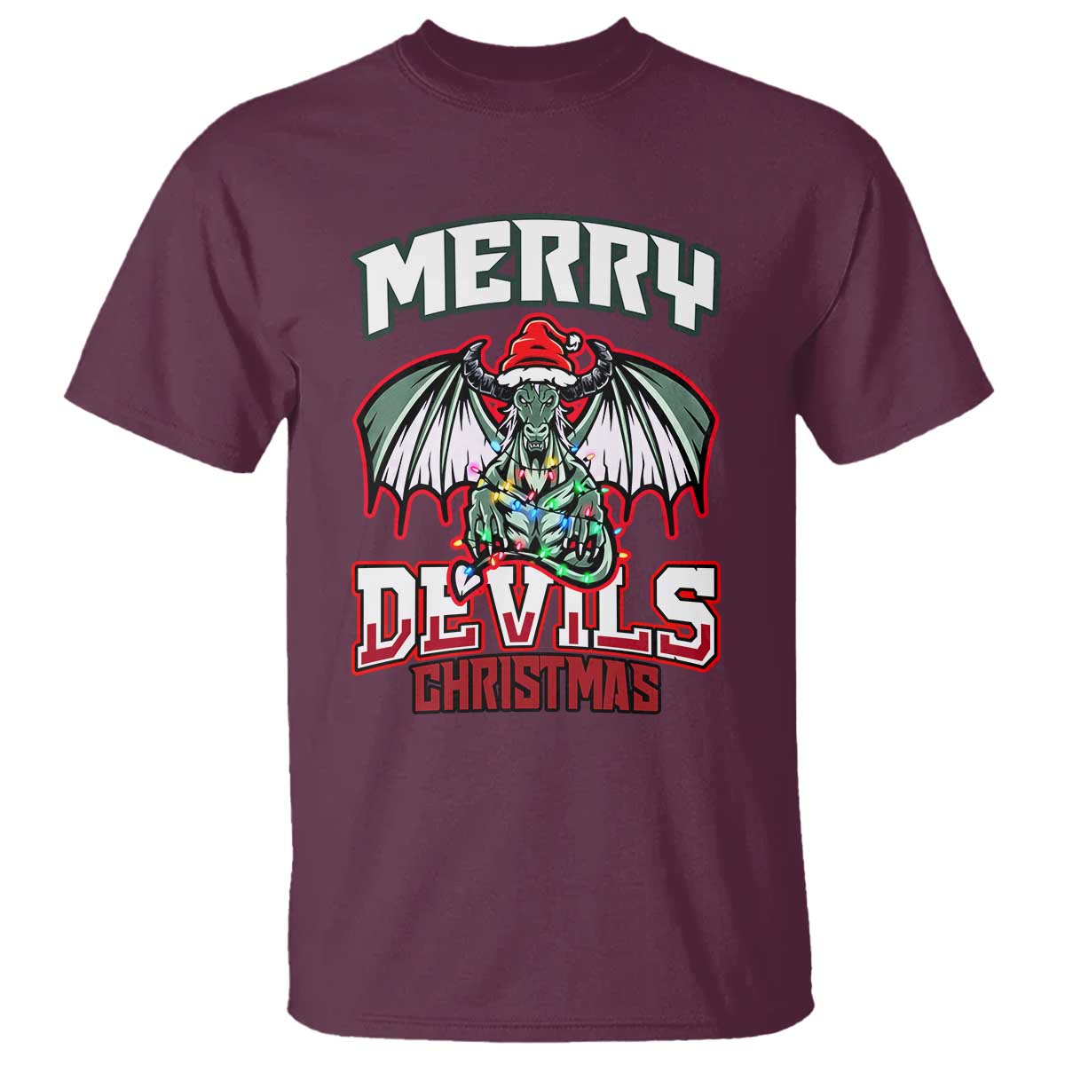 Jersey Devil T Shirt Merry Devils Christmas Cryptid Gift - Wonder Print Shop