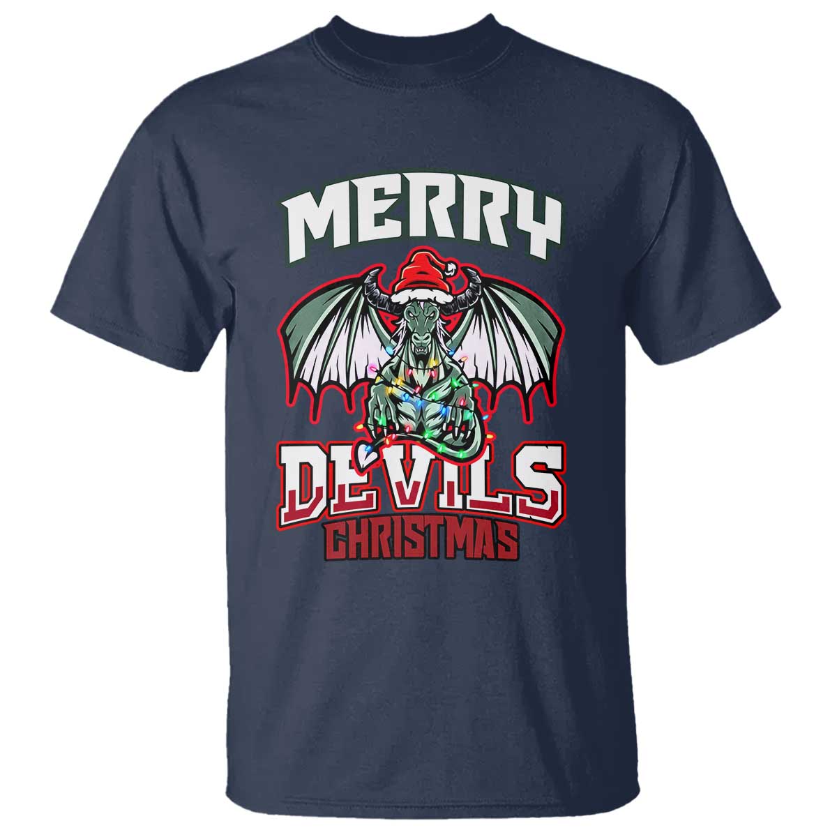 Jersey Devil T Shirt Merry Devils Christmas Cryptid Gift - Wonder Print Shop