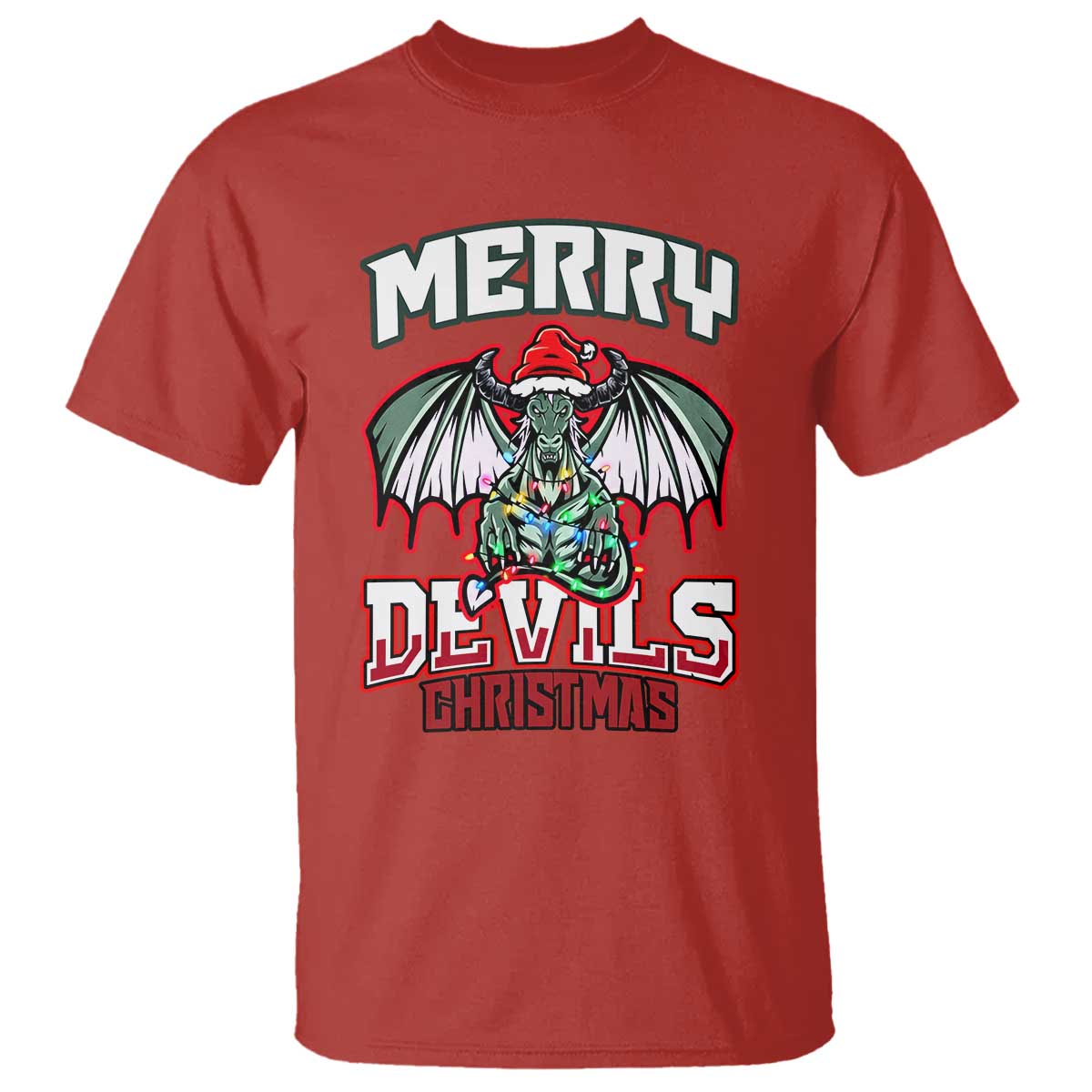 Jersey Devil T Shirt Merry Devils Christmas Cryptid Gift - Wonder Print Shop