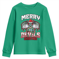 Jersey Devil Youth Sweatshirt Merry Devils Christmas Cryptid Gift - Wonder Print Shop