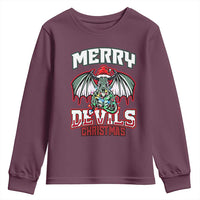 Jersey Devil Youth Sweatshirt Merry Devils Christmas Cryptid Gift - Wonder Print Shop