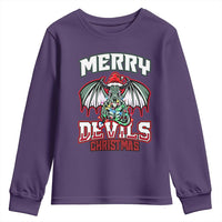 Jersey Devil Youth Sweatshirt Merry Devils Christmas Cryptid Gift - Wonder Print Shop