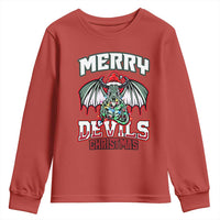 Jersey Devil Youth Sweatshirt Merry Devils Christmas Cryptid Gift - Wonder Print Shop