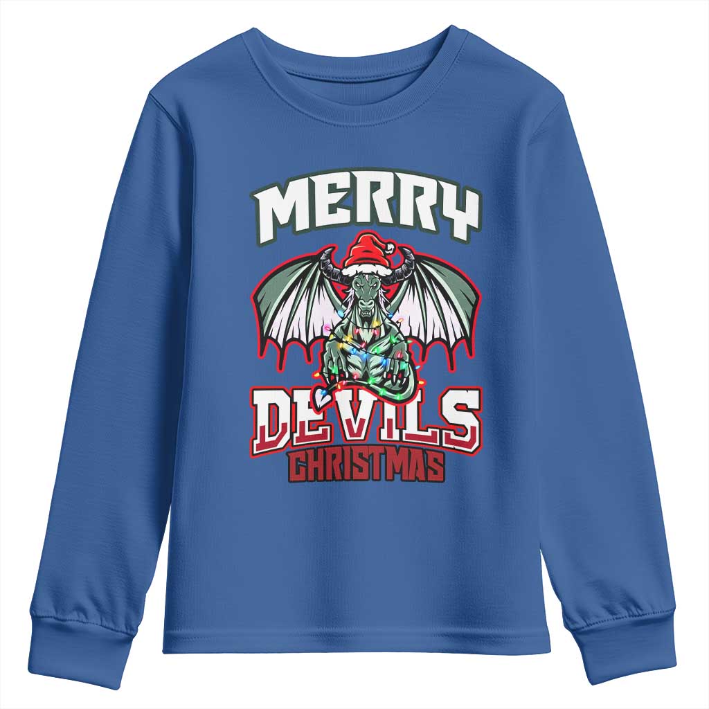 Jersey Devil Youth Sweatshirt Merry Devils Christmas Cryptid Gift - Wonder Print Shop