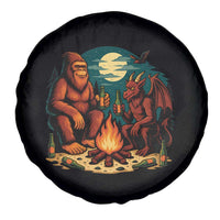 Funny Bigfoot And Jersey Devil Camping Cryptid Gift Spare Tire Cover - Wonder Print Shop