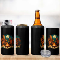 Funny Bigfoot And Jersey Devil Camping Cryptid Gift 4 in 1 Can Cooler Tumbler