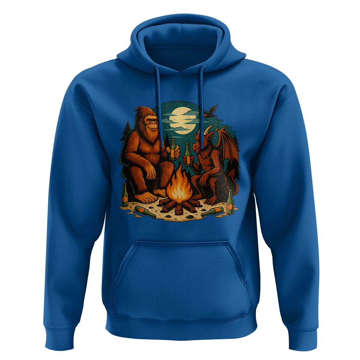 Funny Bigfoot And Jersey Devil Camping Cryptid Gift Hoodie - Wonder Print Shop